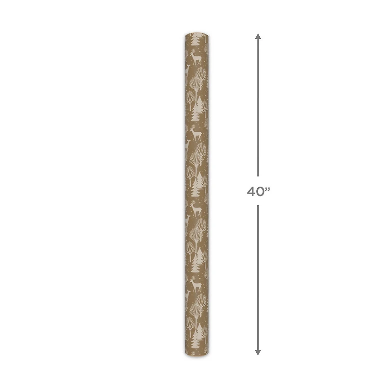 Deer and Tree Silhouettes on Brown Jumbo Christmas Wrapping Paper Roll, 90 sq. ft. for only USD 9.99 | Hallmark