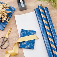 Navy and Gold 3-Pack Wrapping Paper, 105 sq. ft. total for only USD 19.99 | Hallmark