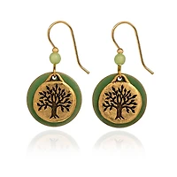 Silver Forest Tree of Life Green and Gold Metal Drop Earrings for only USD 17.00 | Hallmark