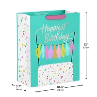 13" Birthday Cake on Aqua Large Gift Bag for only USD 4.99 | Hallmark