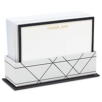 Black and Gold Blank Flat Note Cards in Caddy, Pack of 40 for only USD 14.99 | Hallmark
