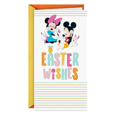 Disney Mickey and Minnie With Bunnies Money Holder Easter Card for Kids for only USD 3.99 | Hallmark