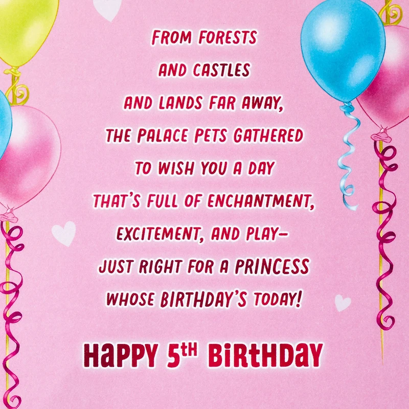 Disney Princesses Palace Pets 5th Birthday Card With Stickers for Her for only USD 3.99 | Hallmark
