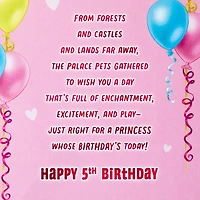 Disney Princesses Palace Pets 5th Birthday Card With Stickers for Her for only USD 3.99 | Hallmark