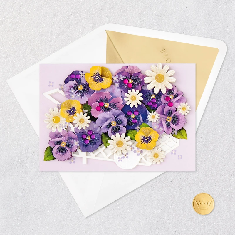 Purple Pansy Cart Blank Card for only USD 8.59 | Hallmark