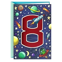 You're a Stellar Kid 8th Birthday Card With Alien Decal for only USD 4.99 | Hallmark