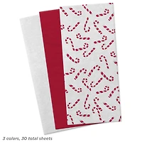 Candy Canes/Red/White 3-Pack Assortment Christmas Tissue Paper, 30 sheets for only USD 4.49 | Hallmark