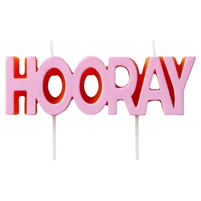"Hooray" Pink Candle for only USD 6.99 | Hallmark