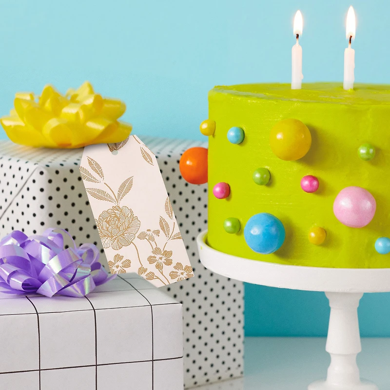 Gold Flowers on Pink Large Gift Tag for only USD 0.99 | Hallmark