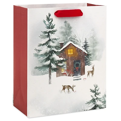 9.6" Cozy Cabin Scene Medium Holiday Gift Bag for only USD 3.49 | Hallmark