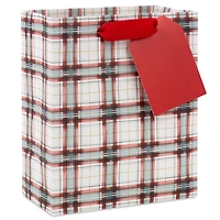 6.5" Farmhouse Plaid on White Small Holiday Gift Bag for only USD 2.49 | Hallmark