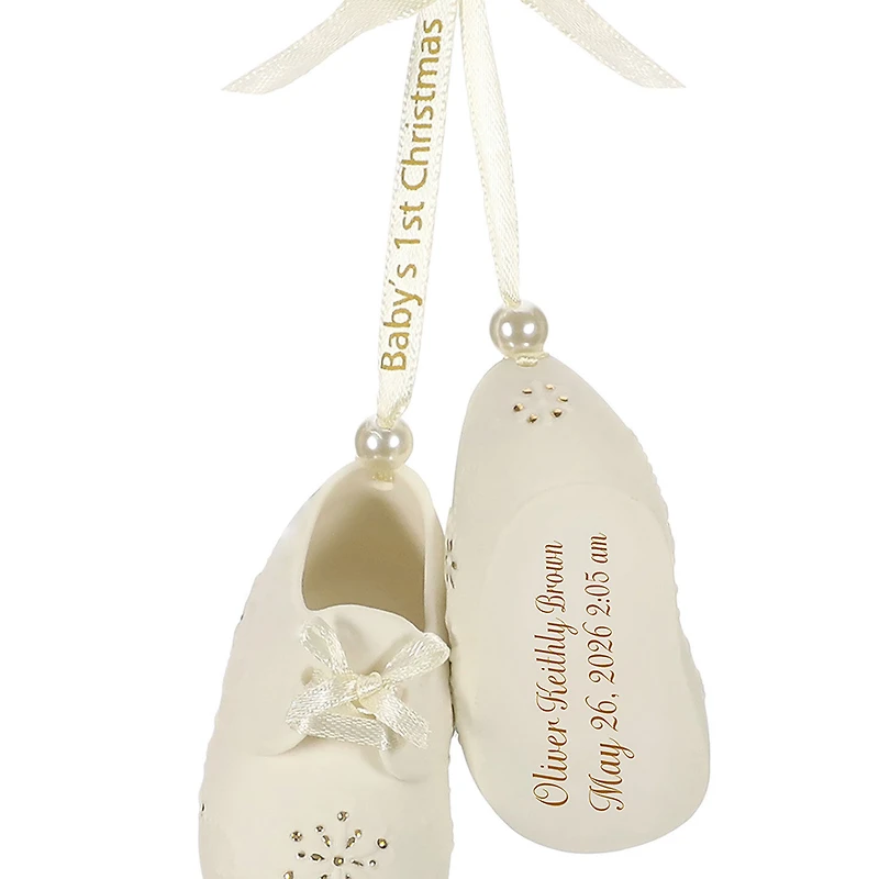Baby’s First Christmas Booties Porcelain Personalized Ornament, Custom Text for only USD 34.99 | Hallmark