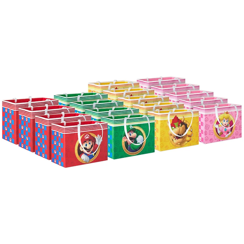 4" Nintendo Super Mario™ Friends Mini Horizontal Gift Bag Bundle, Set of 18 for only USD 17.99 | Hallmark