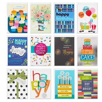 Premium Assorted Birthday Cards, Box of 12 for only USD 11.99 | Hallmark