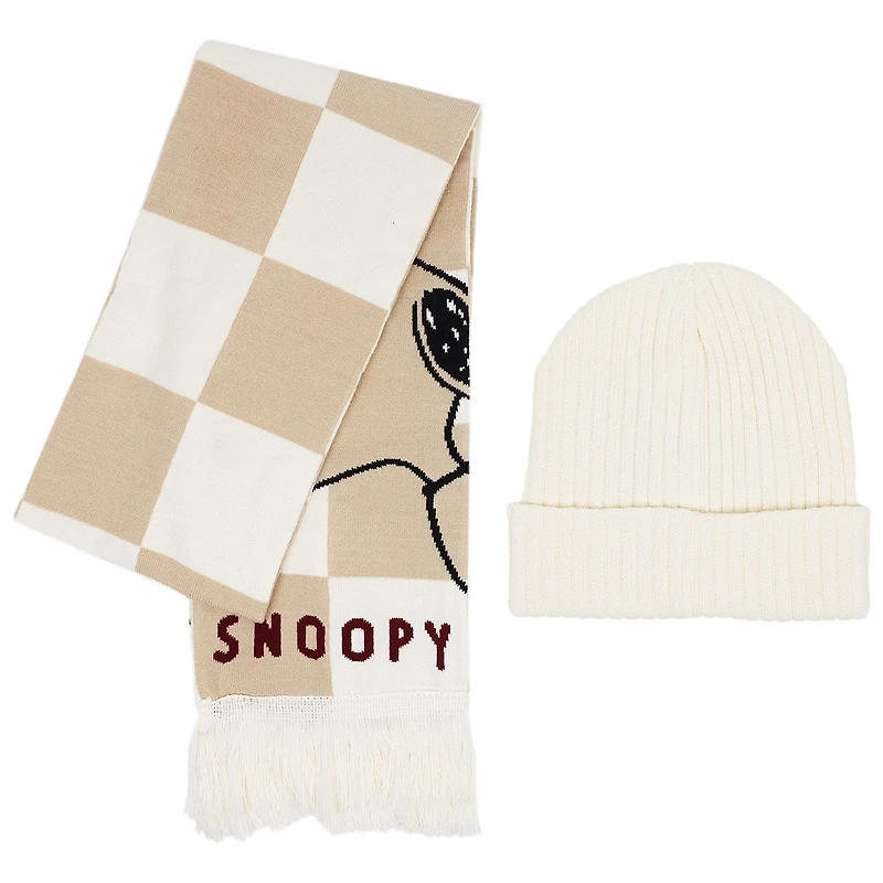 Concept One Peanuts Snoopy Beanie and Checkerboard Scarf Set for only USD 29.99 | Hallmark