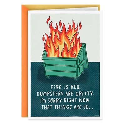 Dumpster Fire Poem Funny Support Card for only USD 3.99 | Hallmark