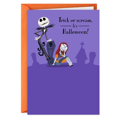 Disney Tim Burton's The Nightmare Before Christmas Jack Skellington and Sally Happy Haunting Halloween Card for only USD 2.00 | Hallmark