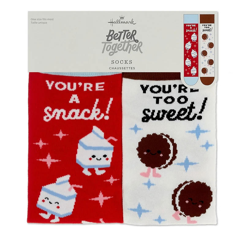 Better Together Milk and Cookies Funny Crew Socks for only USD 12.99 | Hallmark