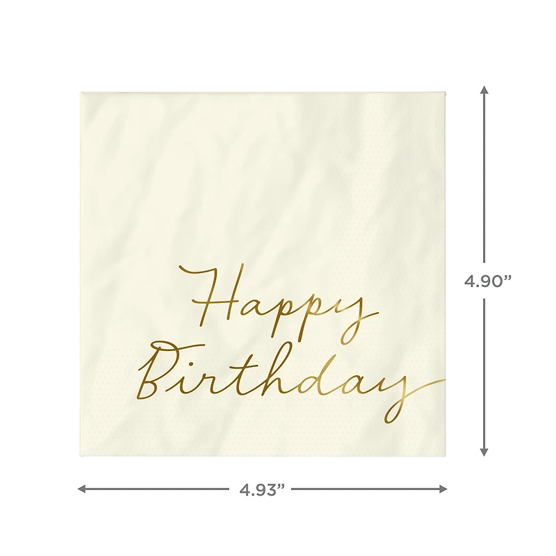 Ivory "Happy Birthday" Cocktail Napkins, Set of 16 for only USD 4.49 | Hallmark