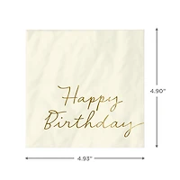 Ivory "Happy Birthday" Cocktail Napkins, Set of 16 for only USD 4.49 | Hallmark
