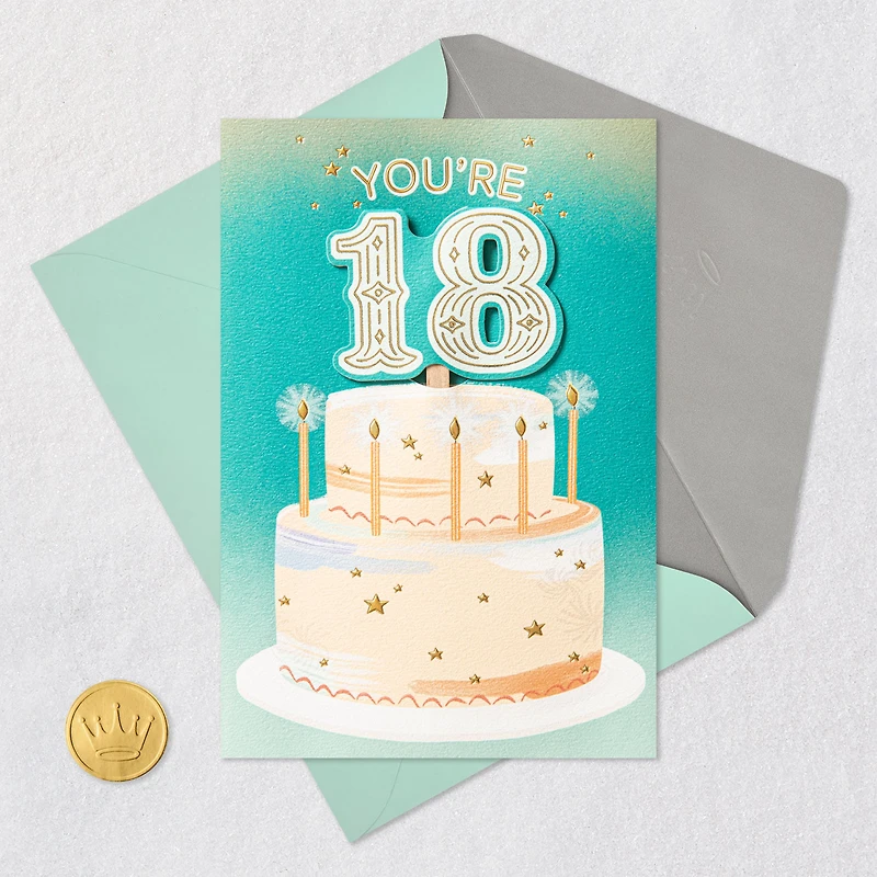 You've Grown into a Great Person 18th Birthday Card With Cake Topper for only USD 8.59 | Hallmark
