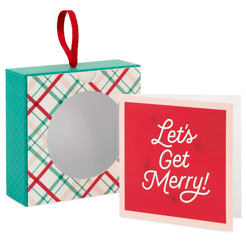 4.5" Let's Get Merry! Plaid Christmas Gift Card Holder Box for only USD 5.99 | Hallmark