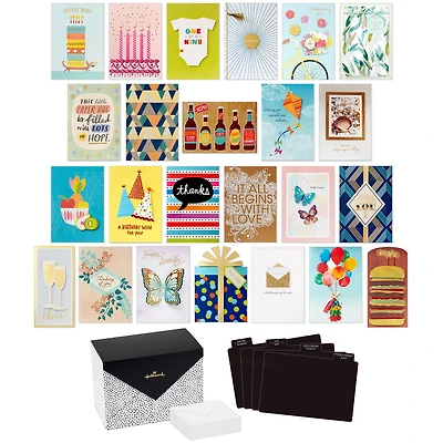 Assorted All-Occasion Handmade Greeting Cards in Black Scattered Dot Organizer for only USD 29.99 | Hallmark