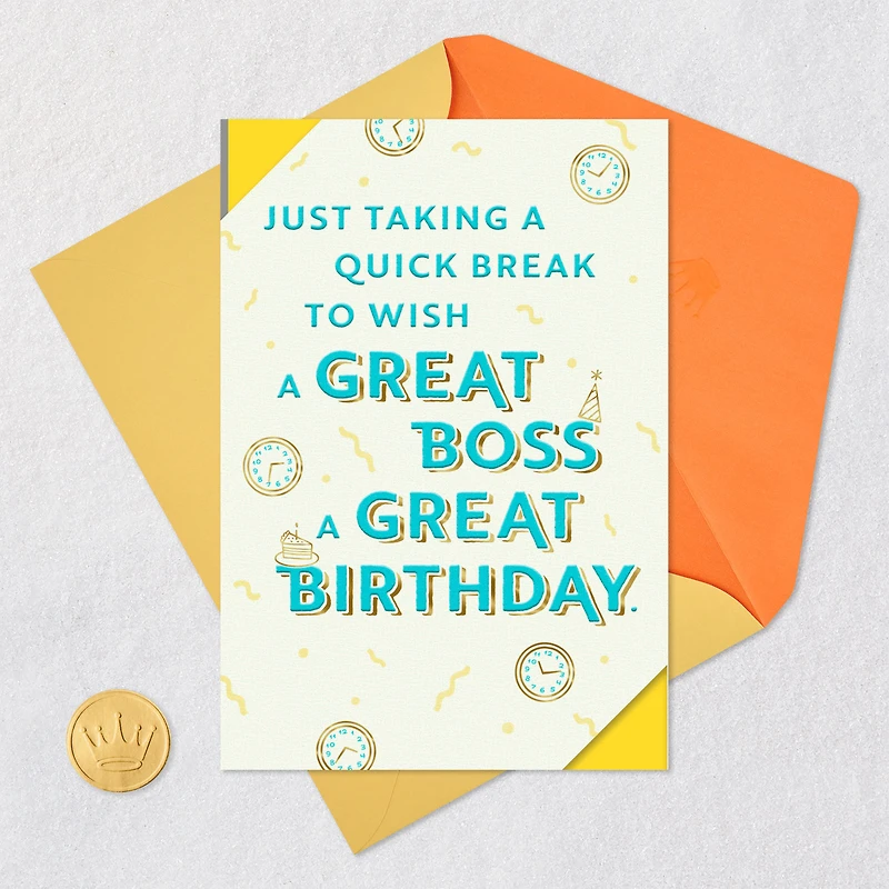 Just Taking a Quick Break Funny Birthday Card for Boss for only USD 2.99 | Hallmark