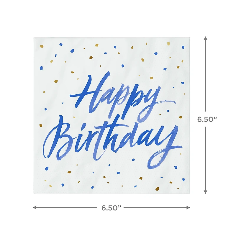 Blue "Happy Birthday" on White Dinner Napkins, Set of 16 for only USD 4.99 | Hallmark
