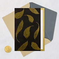 Gold Feathers on Black Blank Card for only USD 5.59 | Hallmark