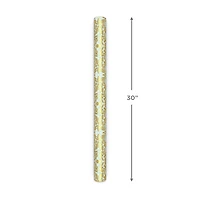 Gold Floral on Blue/Merry Christmas Reversible Wrapping Paper Roll, 30 sq. ft. for only USD 4.99 | Hallmark