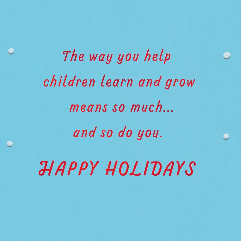You Make Kids Happy Christmas Card for Child Caregiver for only USD 3.99 | Hallmark
