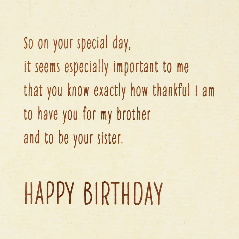 Thankful for You Birthday Card for Brother From Sister for only USD 5.59 | Hallmark