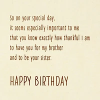 Thankful for You Birthday Card for Brother From Sister for only USD 5.59 | Hallmark