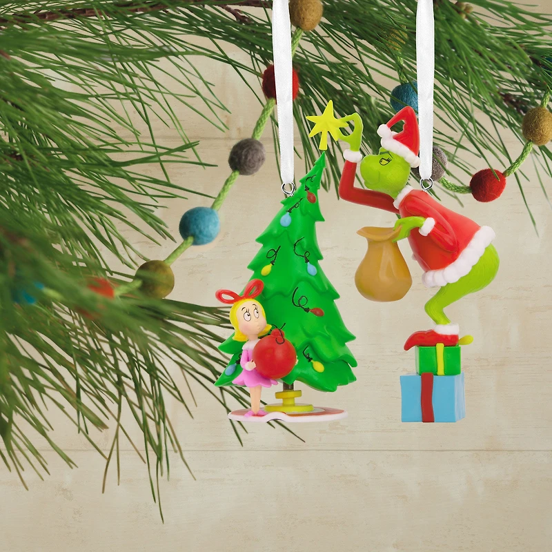 Dr. Seuss's How the Grinch Stole Christmas!™ Grinch and Cindy-Lou Who Hallmark Ornaments, Set of 2 for only USD 28.99 | Hallmark