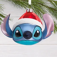 Disney Lilo & Stitch in Santa Hat Blown Glass Hallmark Ornament for only USD 14.99 | Hallmark