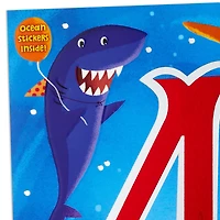 Fin-tastic Four Sharks 4th Birthday Card With Stickers for only USD 4.59 | Hallmark
