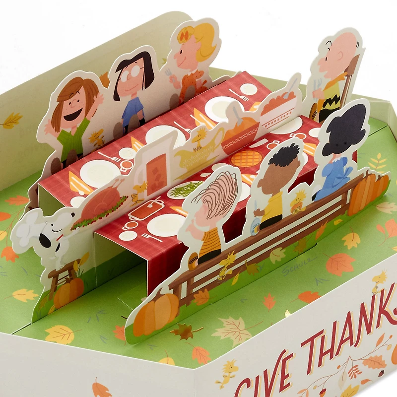 Peanuts® Give Thanks 3D Pop-Up Thanksgiving Card for only USD 8.99 | Hallmark