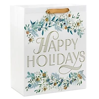 13" Happy Holidays Garlands on White Large Gift Bag for only USD 4.49 | Hallmark