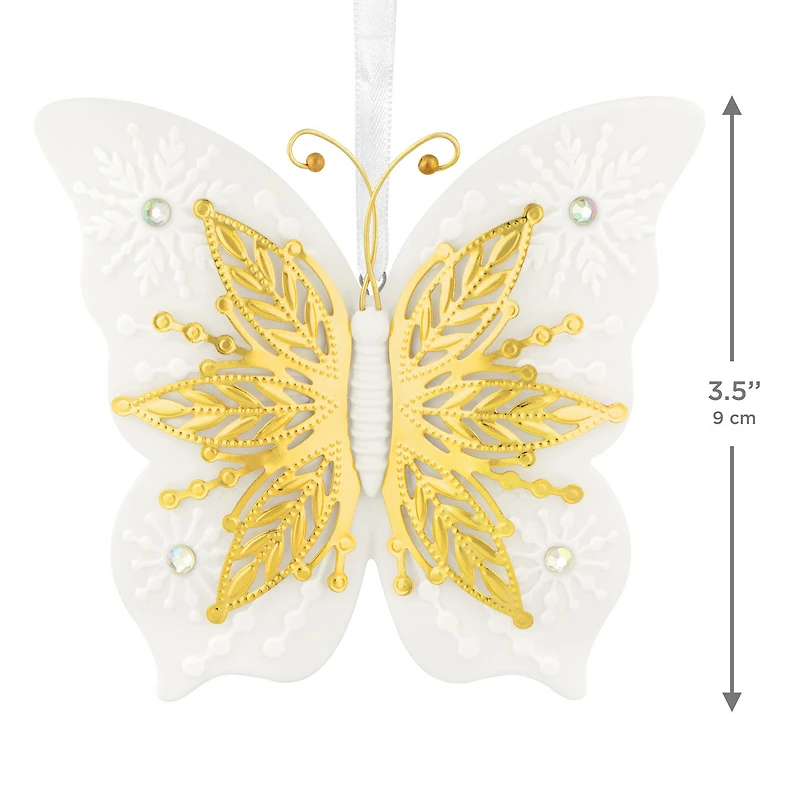 10th Anniversary Brilliant Butterflies Porcelain and Metal Ornament for only USD 29.99 | Hallmark
