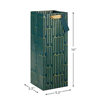 13" Gold Geometric on Teal Wine Gift Bag for only USD 4.49 | Hallmark