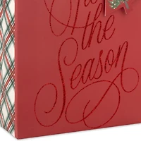 9.6" Glittery Tis the Season on Dark Red Medium Holiday Gift Bag for only USD 3.49 | Hallmark