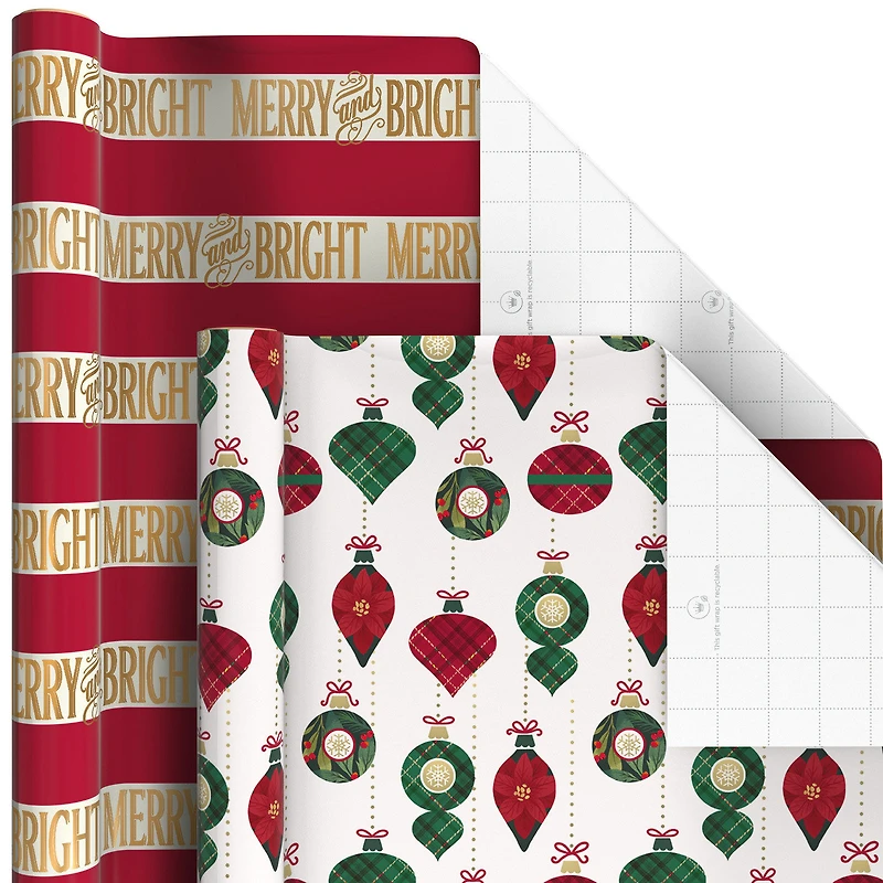 Classic Santa 6-Pack Assorted Christmas Wrapping Paper Roll Bundle, 150 sq. ft. total for only USD 29.99 | Hallmark