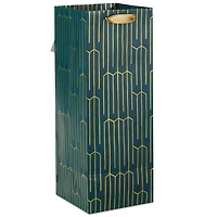 13" Gold Geometric on Teal Wine Gift Bag for only USD 4.49 | Hallmark