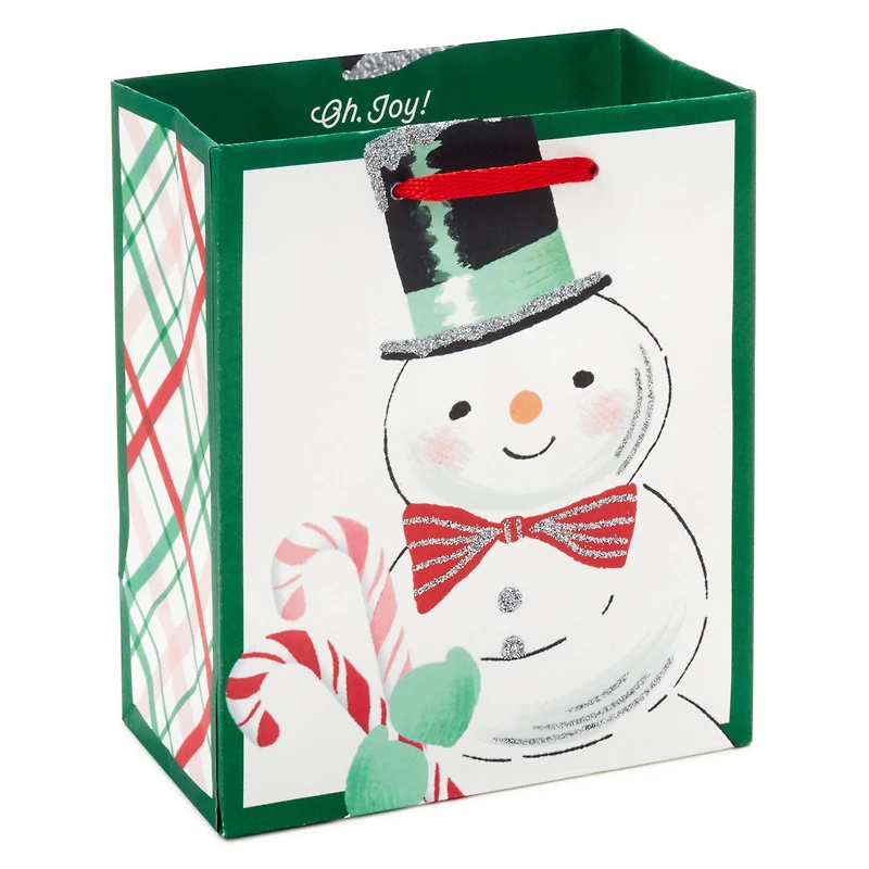 6.5" Smiling Snowman on White Small Holiday Gift Bag for only USD 2.49 | Hallmark