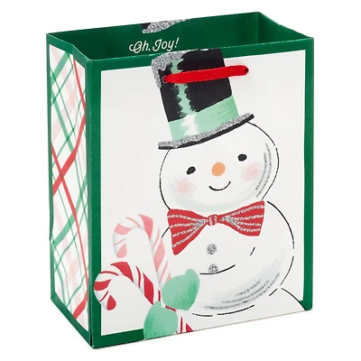 6.5" Smiling Snowman on White Small Holiday Gift Bag for only USD 2.49 | Hallmark