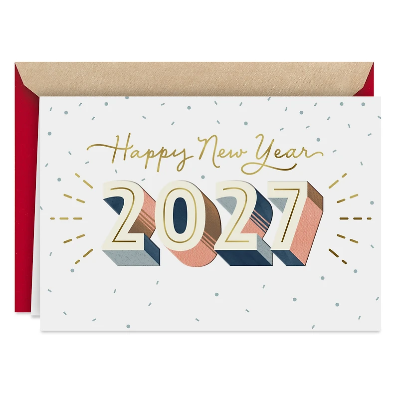 Bold Geometric 2027 Year-Dated New Year Card for only USD 3.99 | Hallmark