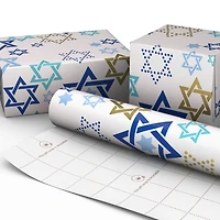 Stars of David on White Hanukkah Wrapping Paper Roll, 35 sq. ft. for only USD 4.99 | Hallmark