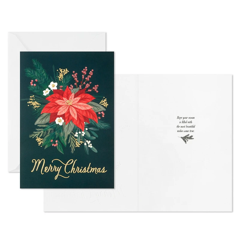Elegant Poinsettia Boxed Christmas Cards, Pack of 16 for only USD 15.49 | Hallmark