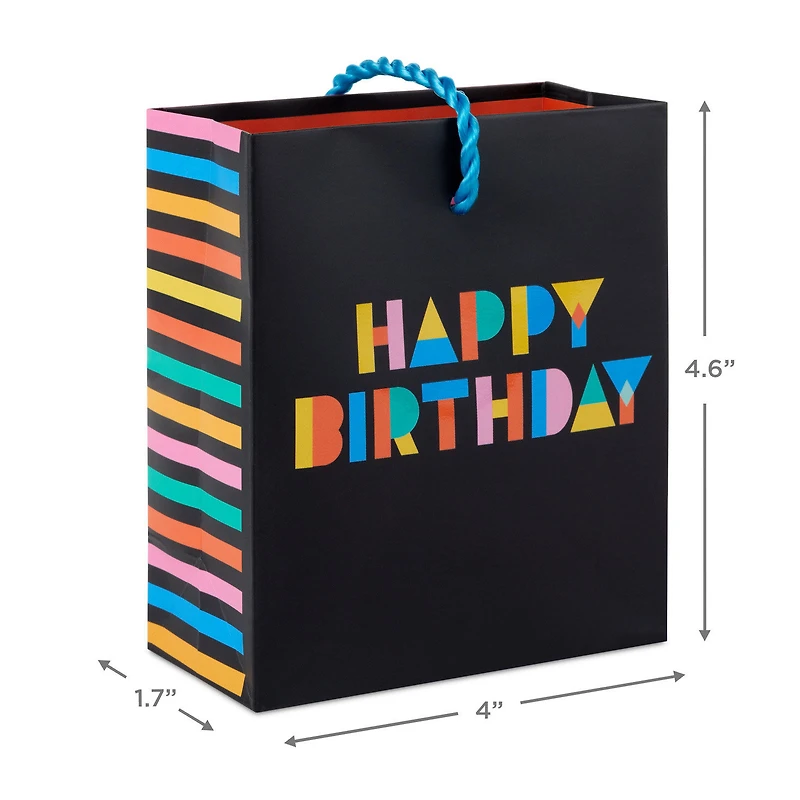 4.6" Colorful Wishes on Black Birthday Gift Card Holder Mini Bag for only USD 2.49 | Hallmark